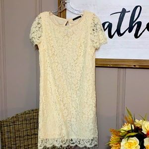 Black Tape Dress Size S Cream Color